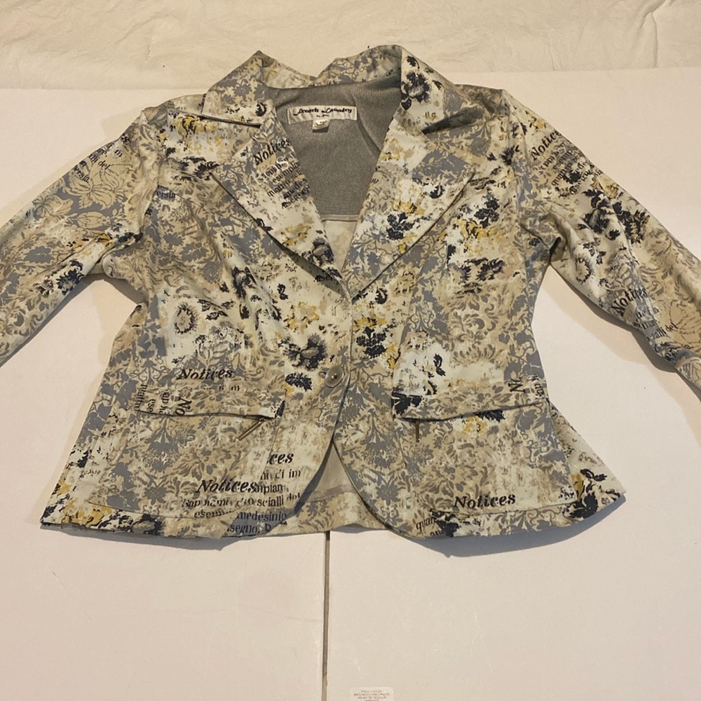French Laundry by Neto Blazer size 12 vintage 97% cotton 3% Lycra